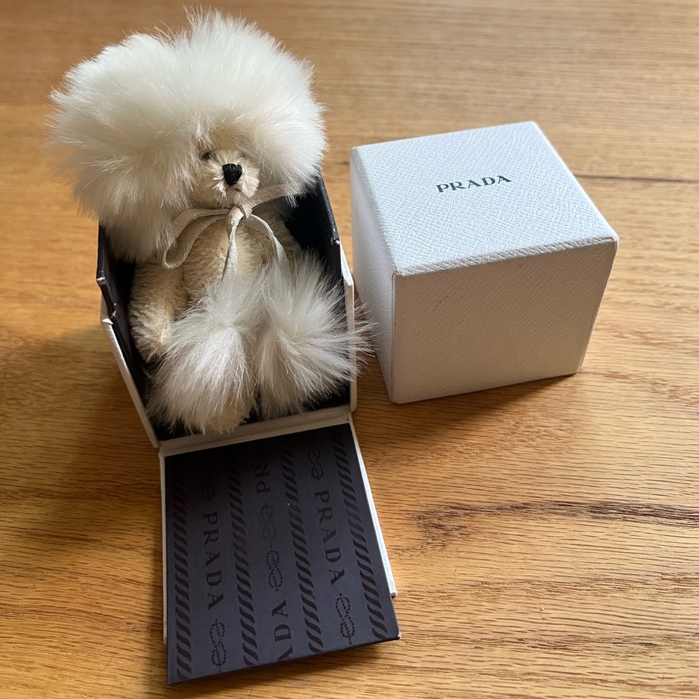 Prada snow queen bear keychain bag charm